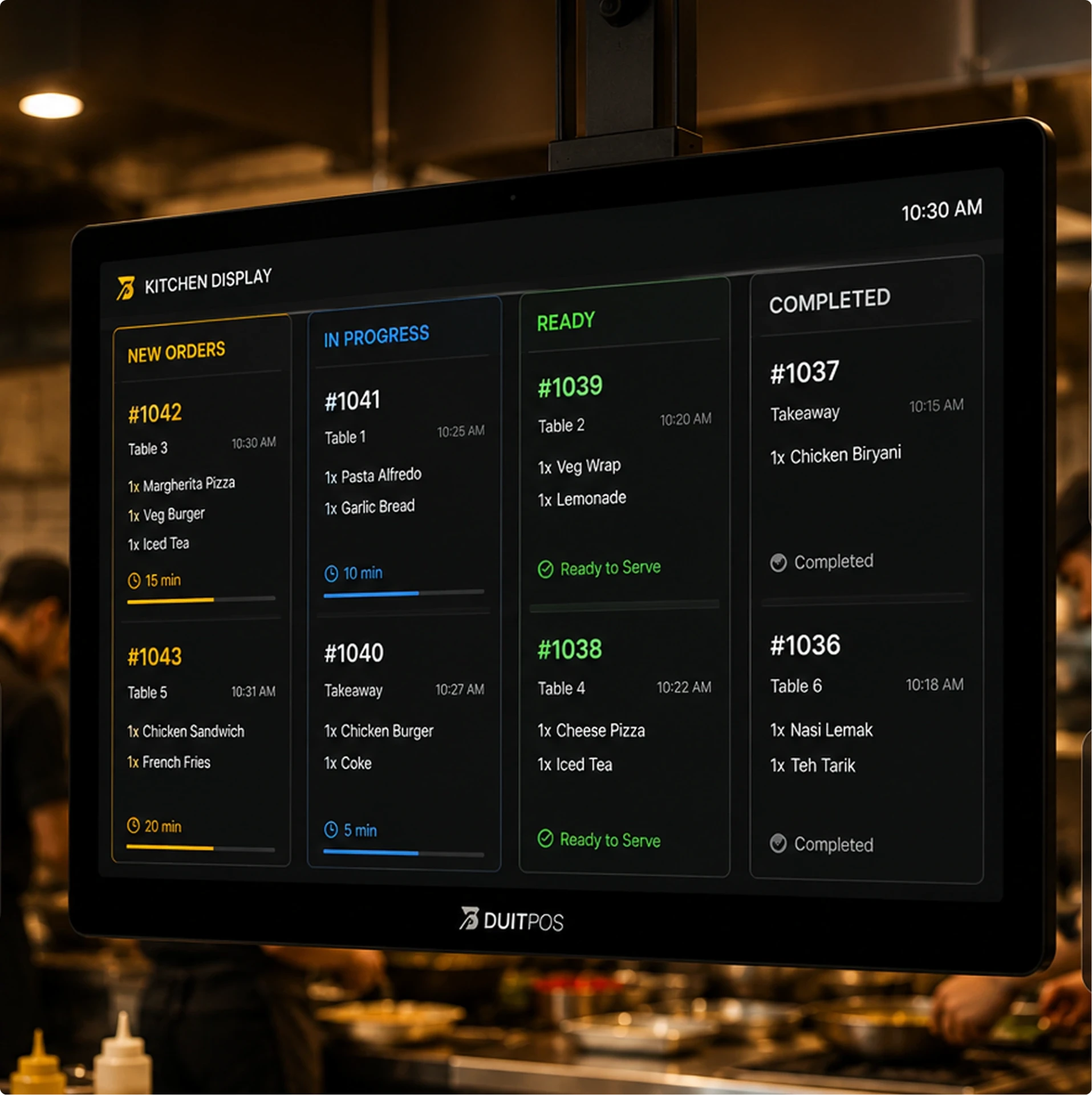 Cloud kitchen with multiple brand orders on KDS